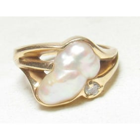 Freshwater Pearl Diamond 14K Ring