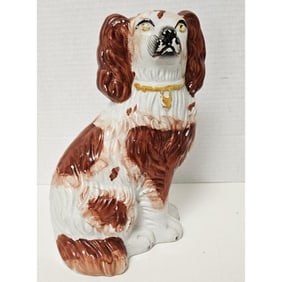 19thc Staffordshire Porcelain Spaniel Dog