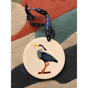 Handmade Ceramic Heron Ornament