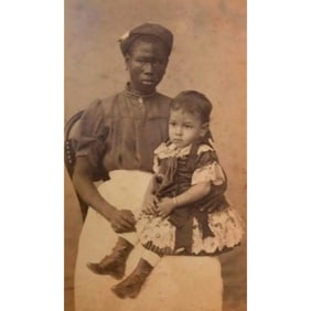 Rare African American History, Original 19thc Photo, Enslaved Woman, Bi-racial Child