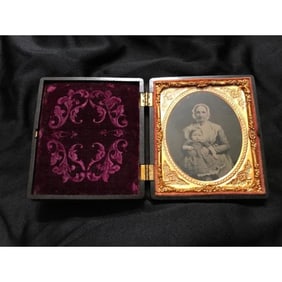 19thc Civil War Era Daguerreotype, Gutta Percha Case