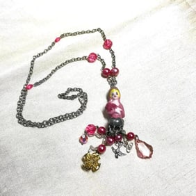 Artisan Porcelain Vintage Doll Necklace