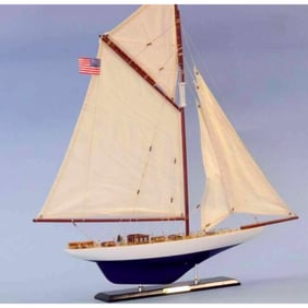 Wooden Defender Model Sailboat