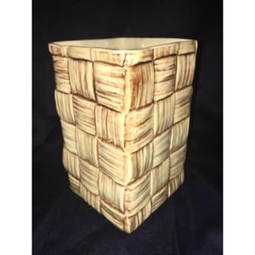 Mid Century Shawnee Woven Design Pottery Vase