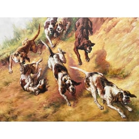 Hunting Dogs Oil Painting