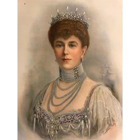 Early 20thc Chromolithograph Print, H. M. Queen Mary