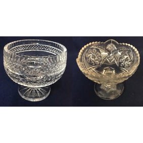 Pair of Vintage Cut Glass Dishes