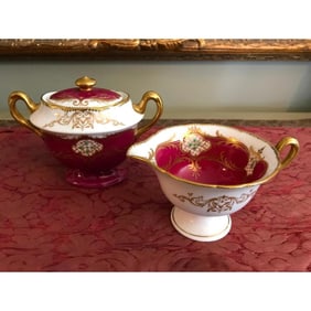 Vintage Shelley China Creamer Sugar Set