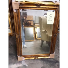 Antique Style Gilt Wood Beveled Mirror