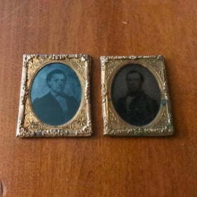 Pair of 19thc Gentlemen, Ambrotype Photographs