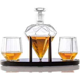 Diamond Shaped Whiskey Decater Set