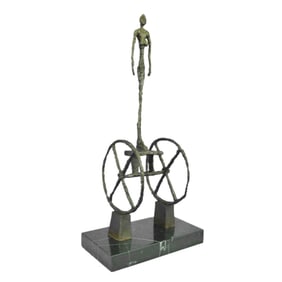 After Giacometti, Surrealist Chariot Bronze Sculpture