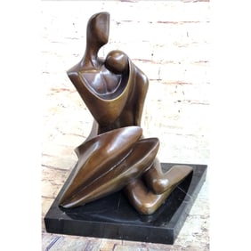 Holding Each Other Signed Bronze Sculpture