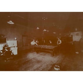 Pool Hall And Barbershop Sepia Photo Print