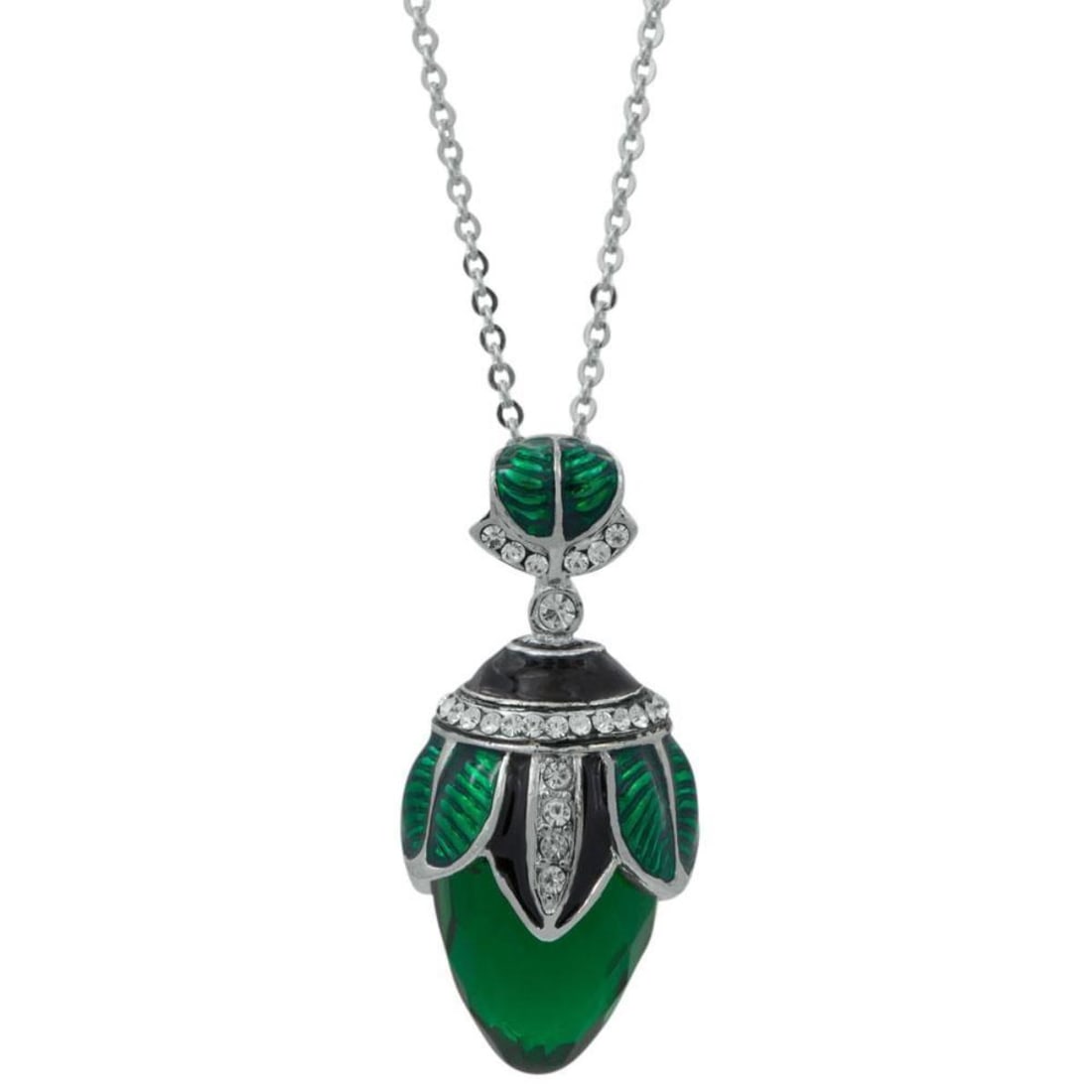 Art Deco Green Crystal Drop Necklace (1 of 4)