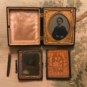 Pair of Civil War Era Ambrotype, Daguerreotype Photographs, Children