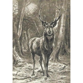 Early 1900's Half-tone Print, #553 On the Alert, Bonheur