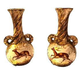 Art Deco Belgian Deer Vases