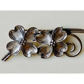 Sterling Dogwood Brooch Pin