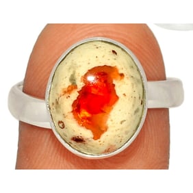 Mexican Fire Opal Sterling Silver Ring