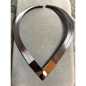 Vintage Metal Runway Fashion Necklace