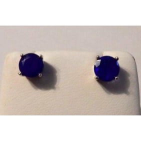 1.01ct Ethiopian Blue Opal Sterling Earrings