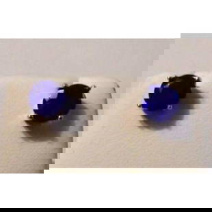 1.01ct Ethiopian Blue Opal Sterling Earrings: 1.01ct round faceted natural Ethiopian Blue Opal gemstones set into .925 sterling silver stud earrings. 6mm size gemstones.