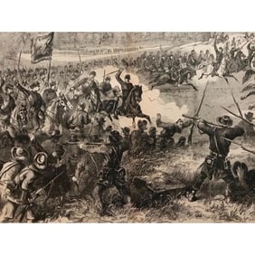 Rare 19thc Civil War Engraving, Federal Army Before Richmond