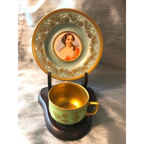 Sevres Style Porcelain Demitasse Cup, Saucer