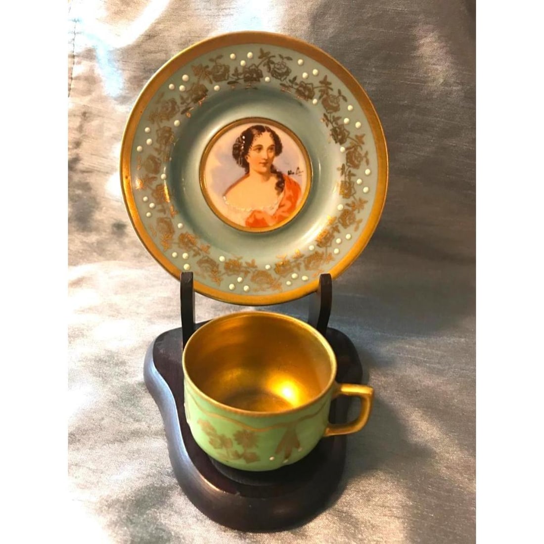 Sevres Style Porcelain Demitasse Cup, Saucer (1 of 4)