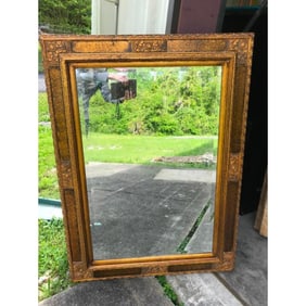 Aesthetic Style Gilt Wood Beveled Mirror