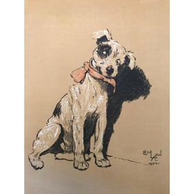 Early 1900s Lithograph, A Dog Day
