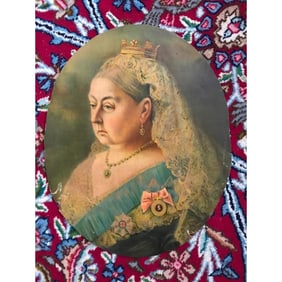 Late 19thc Queen Victoria Chromo-Lithograph Print