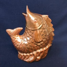 Modern Glazed Ceramic Fish Sculpture