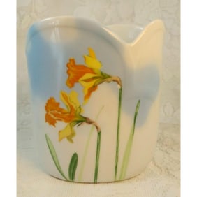 Limoges Porcelain Daffodil Vase