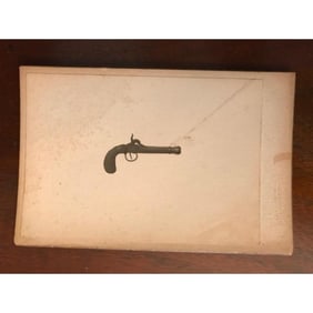 Rare 19thc Cabinet Card, Flintlock Pistol