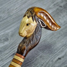 Fairy Tale Goat Handmade Walking Stick Cane