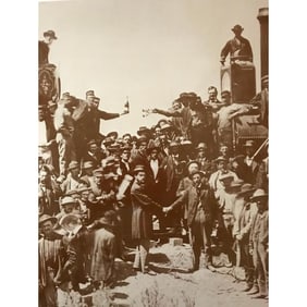 Engineers Joining of Union Pacific Railroads Photo Print