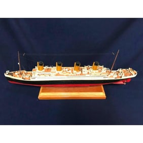 Vintage Handcrafted Titanic Ship Model