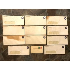 Group of Mid Century Postal Stamps, Envelopes