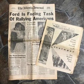 Original Early 1970s Newspapers, Nixon, Ford, Carter