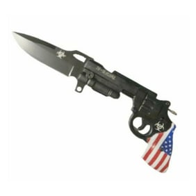 American Flag Revolver Shaped Pocket Knife
