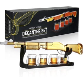 Shotgun Rifle Liquor Decanter Set