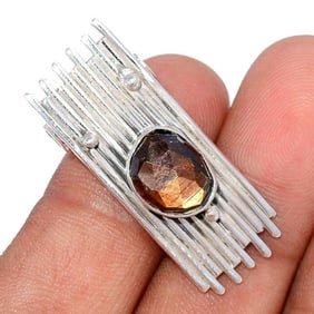 Abstract Zawadi Golden Sapphire Sterling Pendant