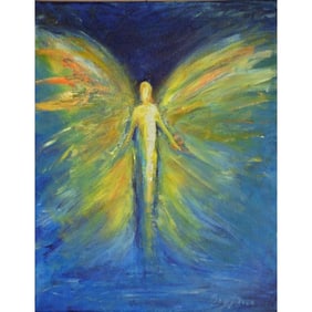 Signed Abstract Angel Painting