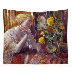 After Childe Hassam, Marechal Niel Roses Table Cover
