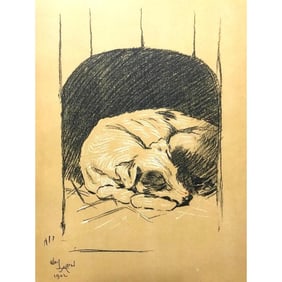 Early 1900's Lithograph, A Dog Day