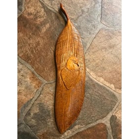 American Indian Eagle Feather Carving Plaque