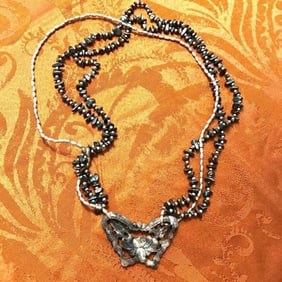 Carved Agate Butterfly Necklace