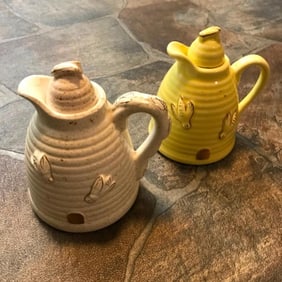Mid Century Pair, Beehive Honey Pots